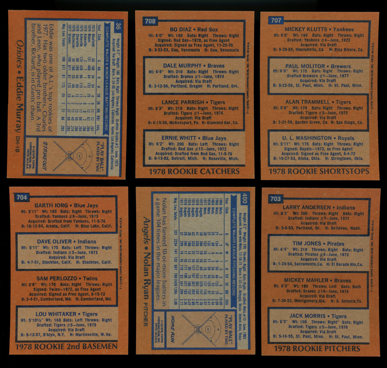 1978 Topps Baseball Complete Set (726) Murray RC NM-MT