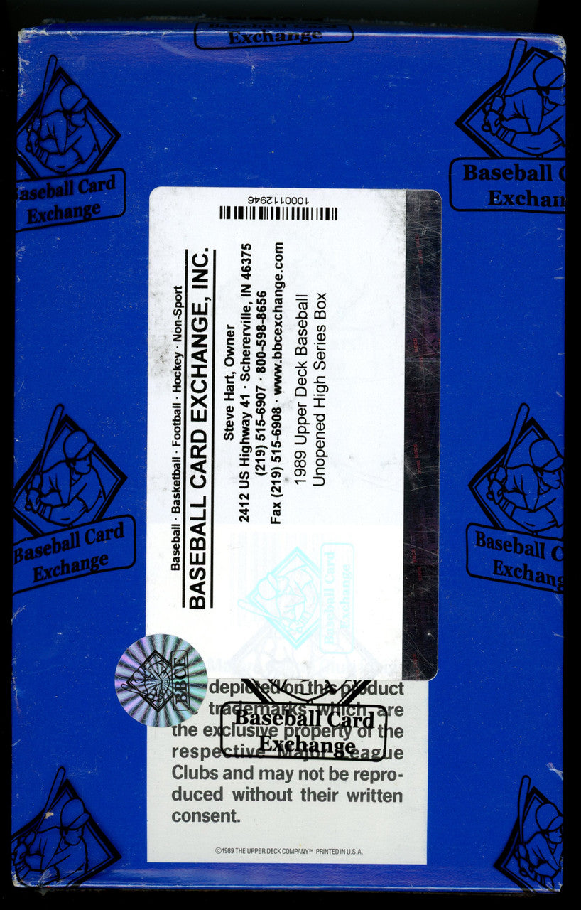 1989 Upper Deck Baseball High Number Series Wax Box BBCE Wrapped Sealed