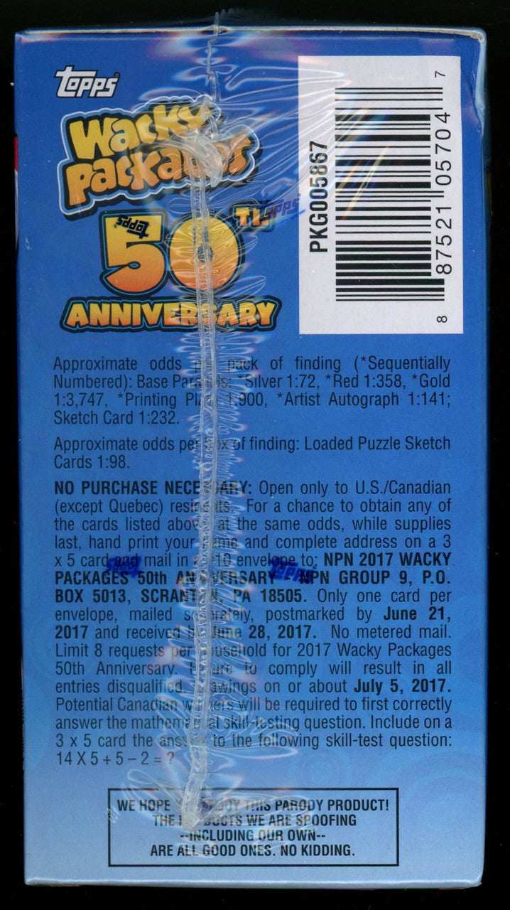 2017 Topps Wacky Packages 50th Anniversary Blaster Box Factory Sealed