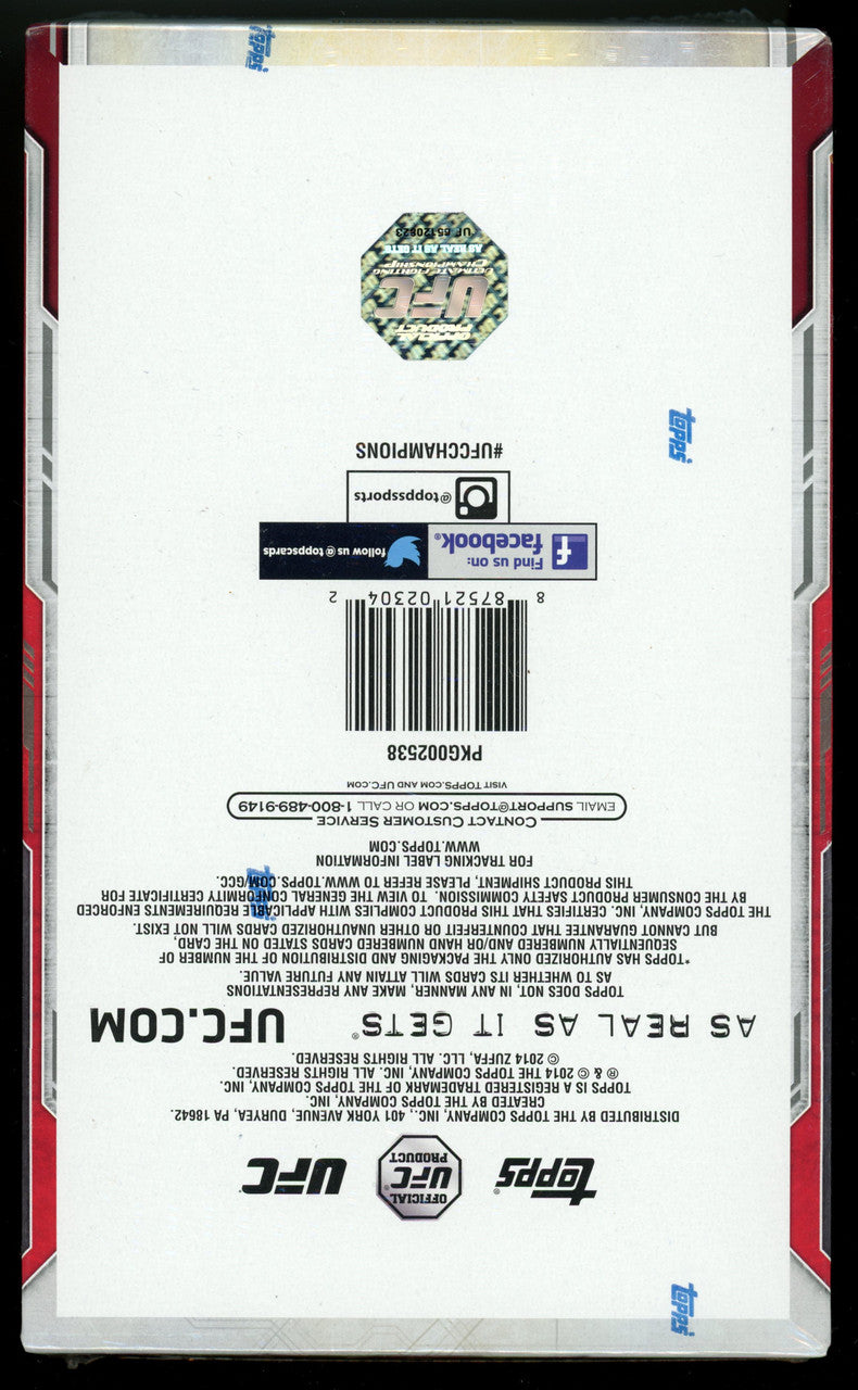 2014 Topps UFC Champions Hobby Box Factory Sealed