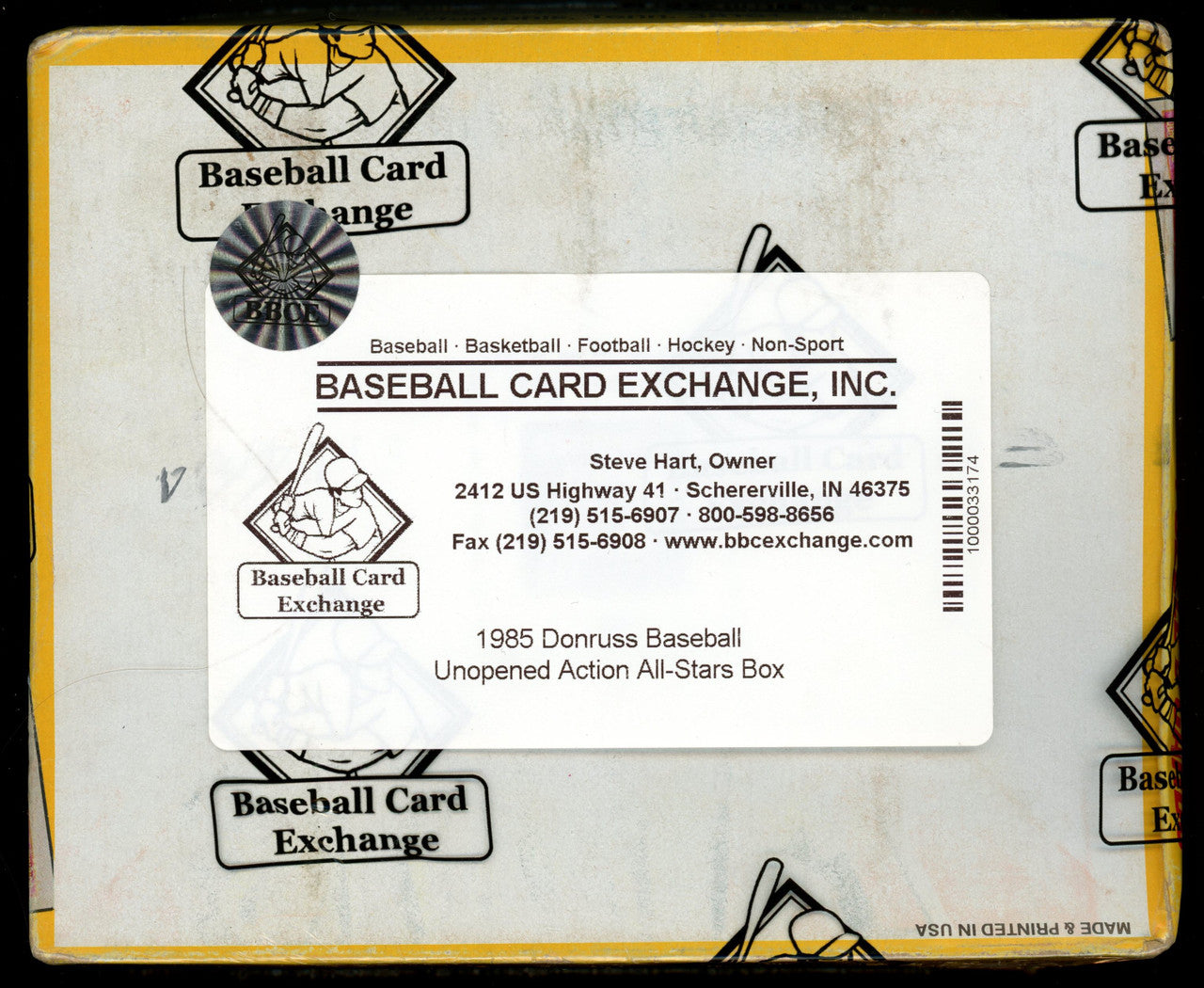1985 Donruss Baseball Action All Stars Box BBCE Wrapped and Sealed