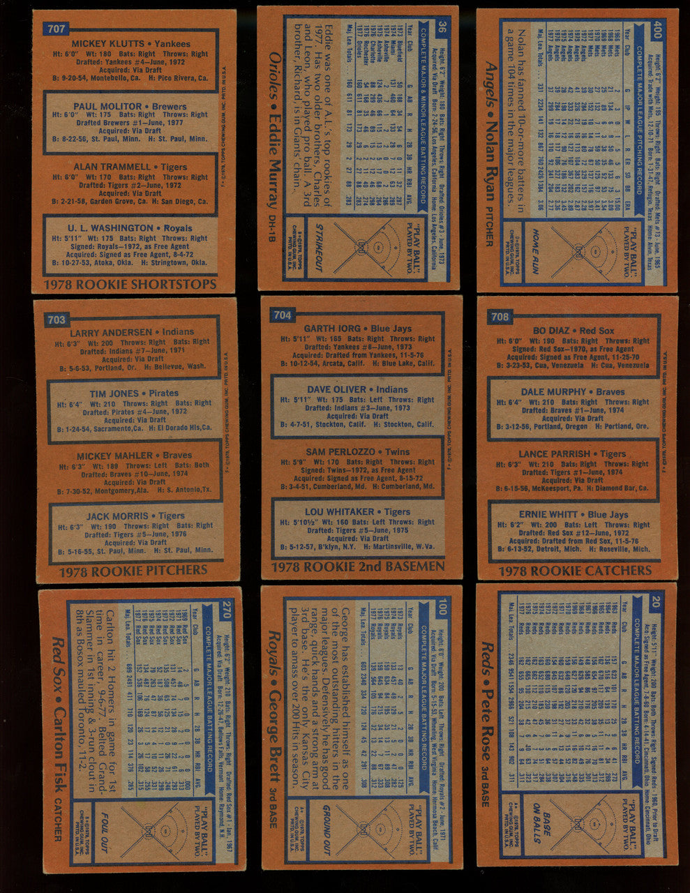 1978 Topps Baseball Complete Set (726) EX Condition