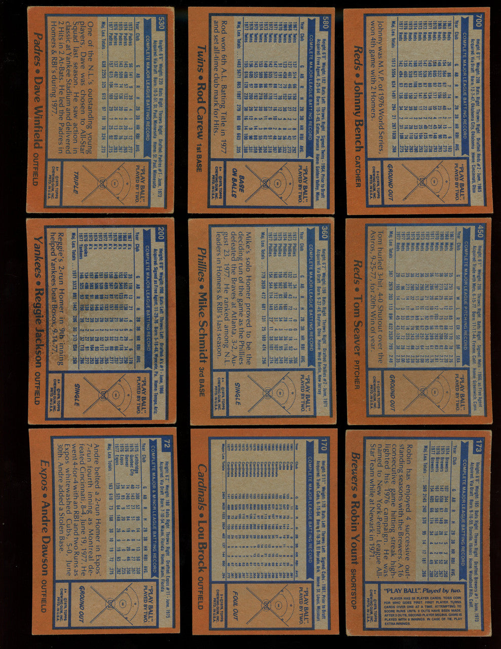 1978 Topps Baseball Complete Set (726) EX Condition