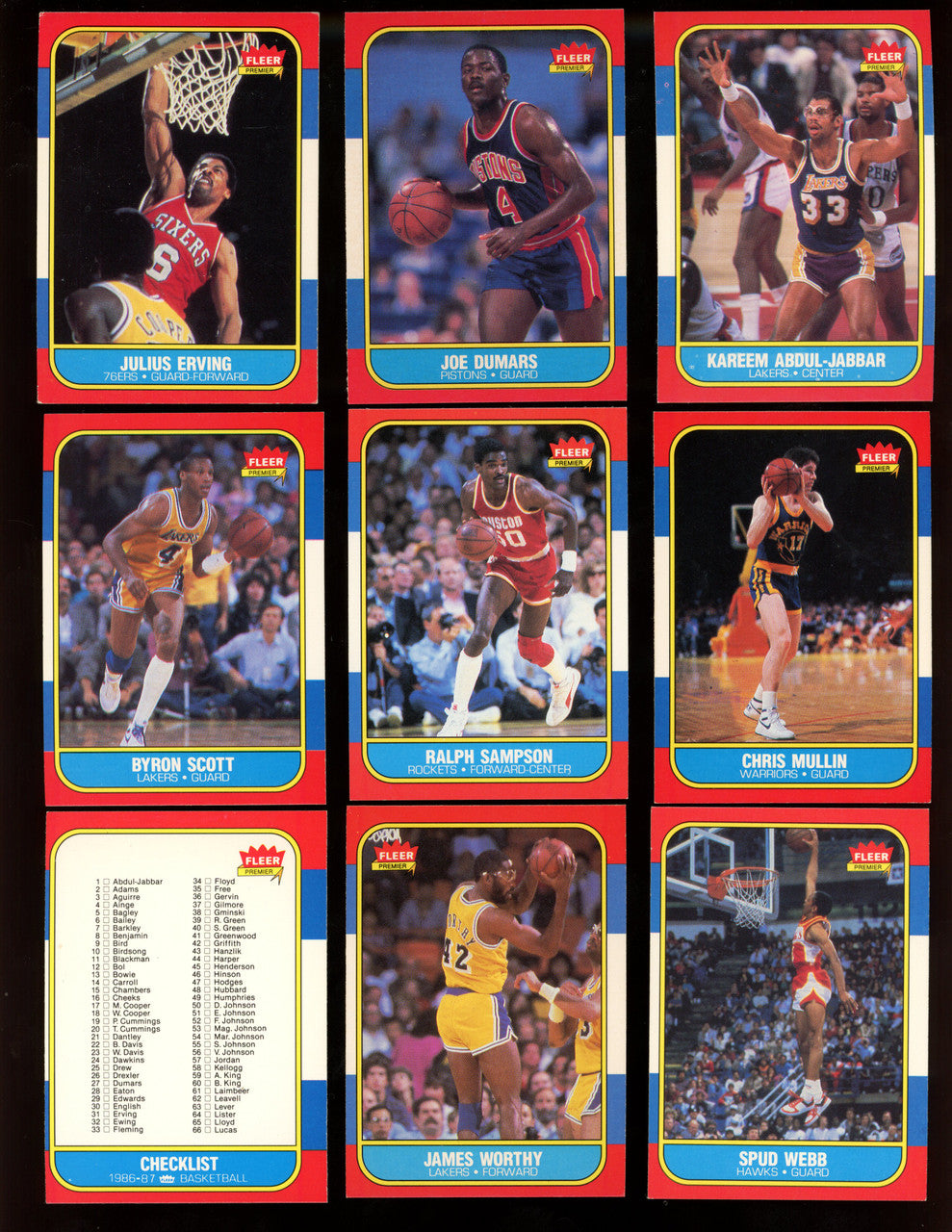 1986/87 Fleer Basketball Complete Set (Missing Jordan) 131/132 EX/MT-NM/MT