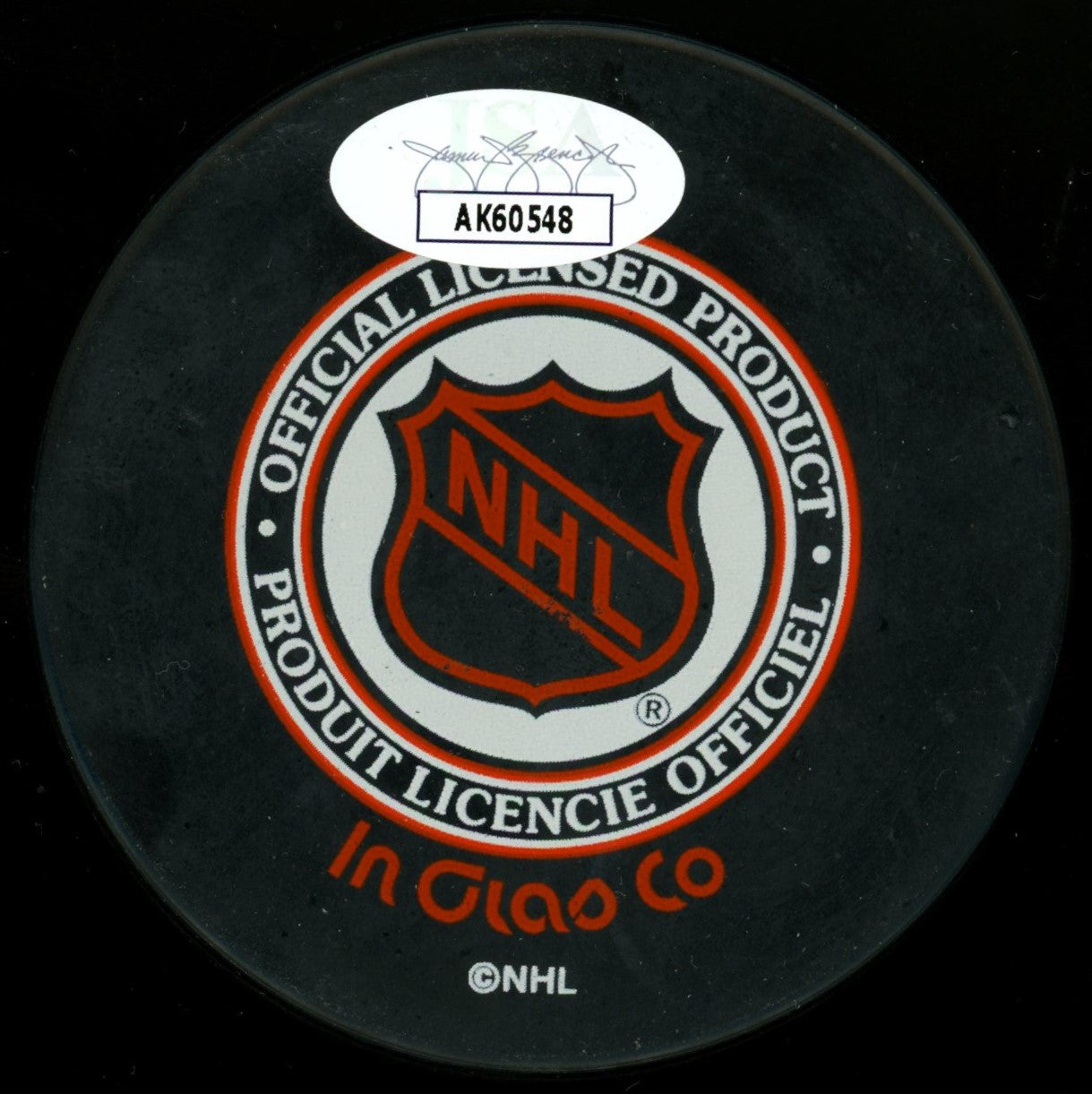 Pierre Pilotte Signed Autographed Puck JSA AK60548