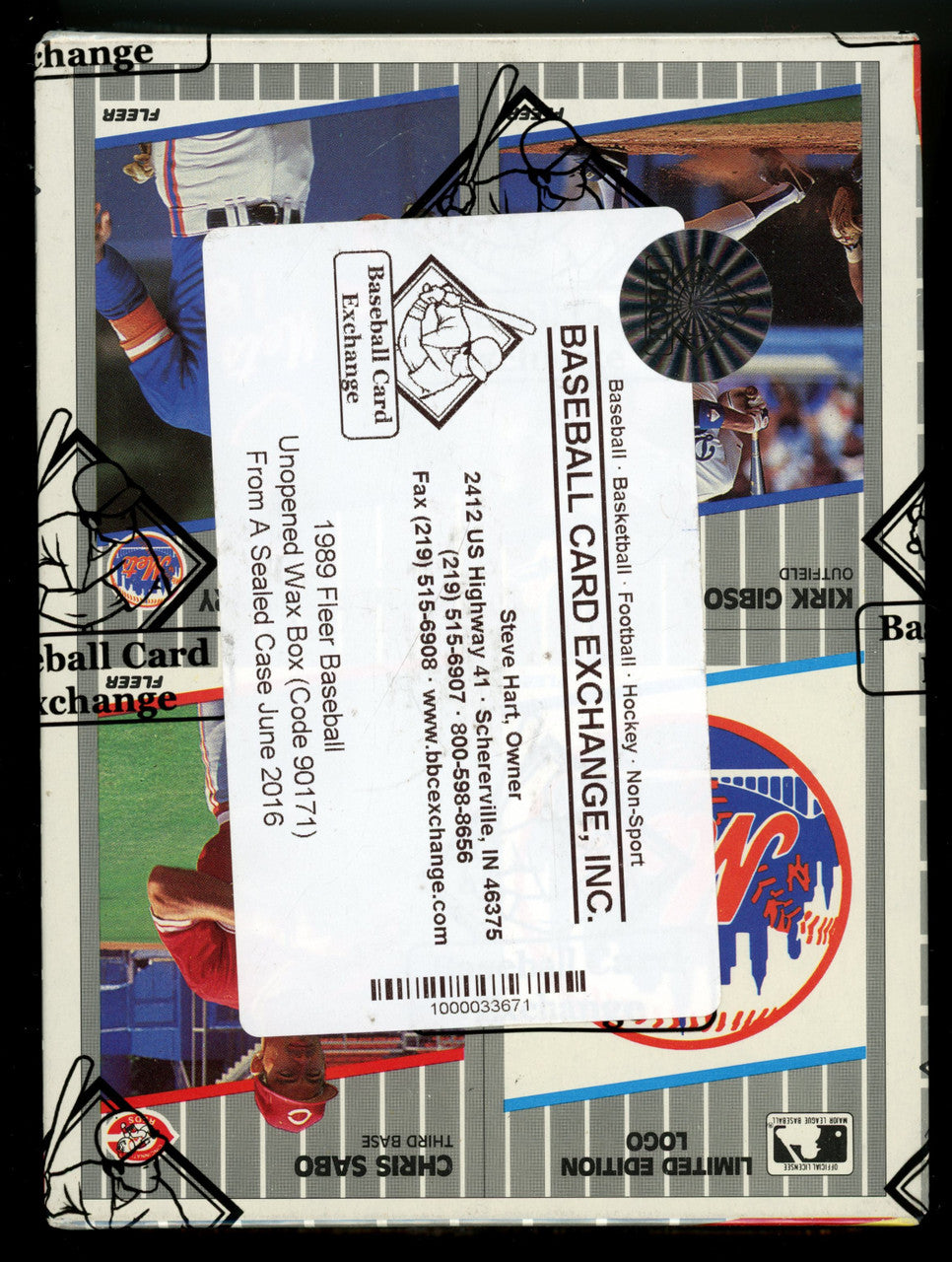 1989 Fleer Baseball Wax Box FASC (Code 90171) BBCE Wrapped and Sealed