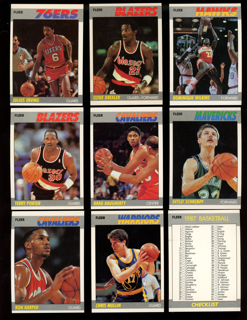1987/88 Fleer Basketball Complete Set (132) (No Stickers)