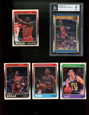 1988/89 Fleer Basketball Complete Set w/Stickers 142/143 (Missing MJ Sticker)