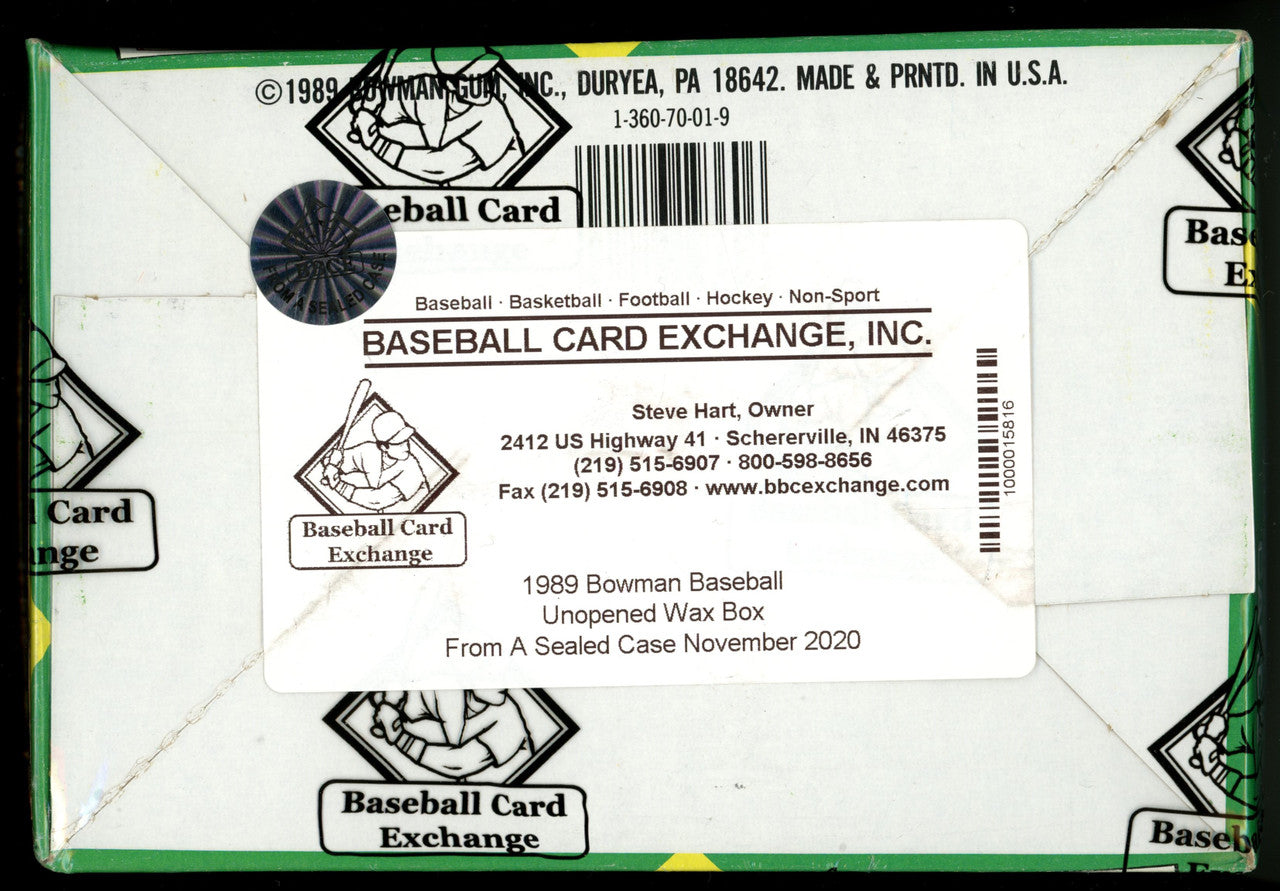 1989 Bowman Baseball Wax Box FASC BBCE Wrapped and Sealed