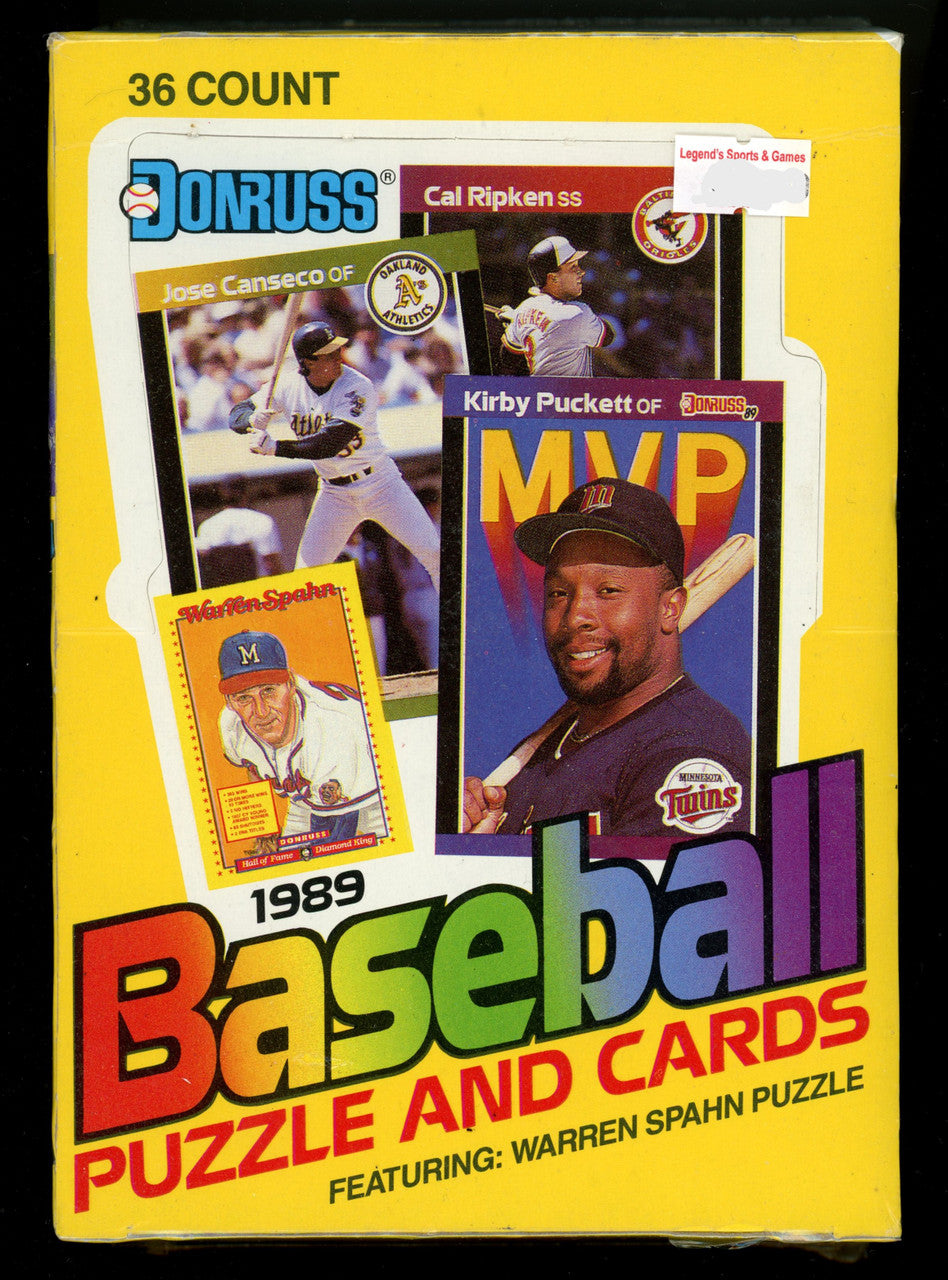 1989 Donruss Baseball Wax Box Factory Sealed (36 Packs)