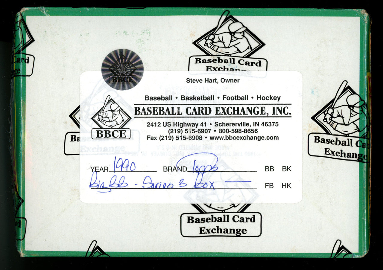 1990 Topps Big Baseball Series 3 Box BBCE Wrapped and Sealed