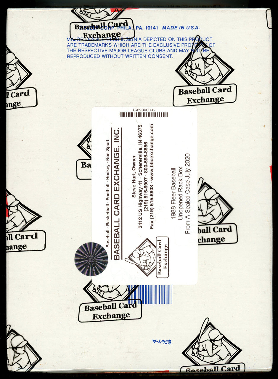 1988 Fleer Baseball Rack Box FASC BBCE Wrapped and Sealed