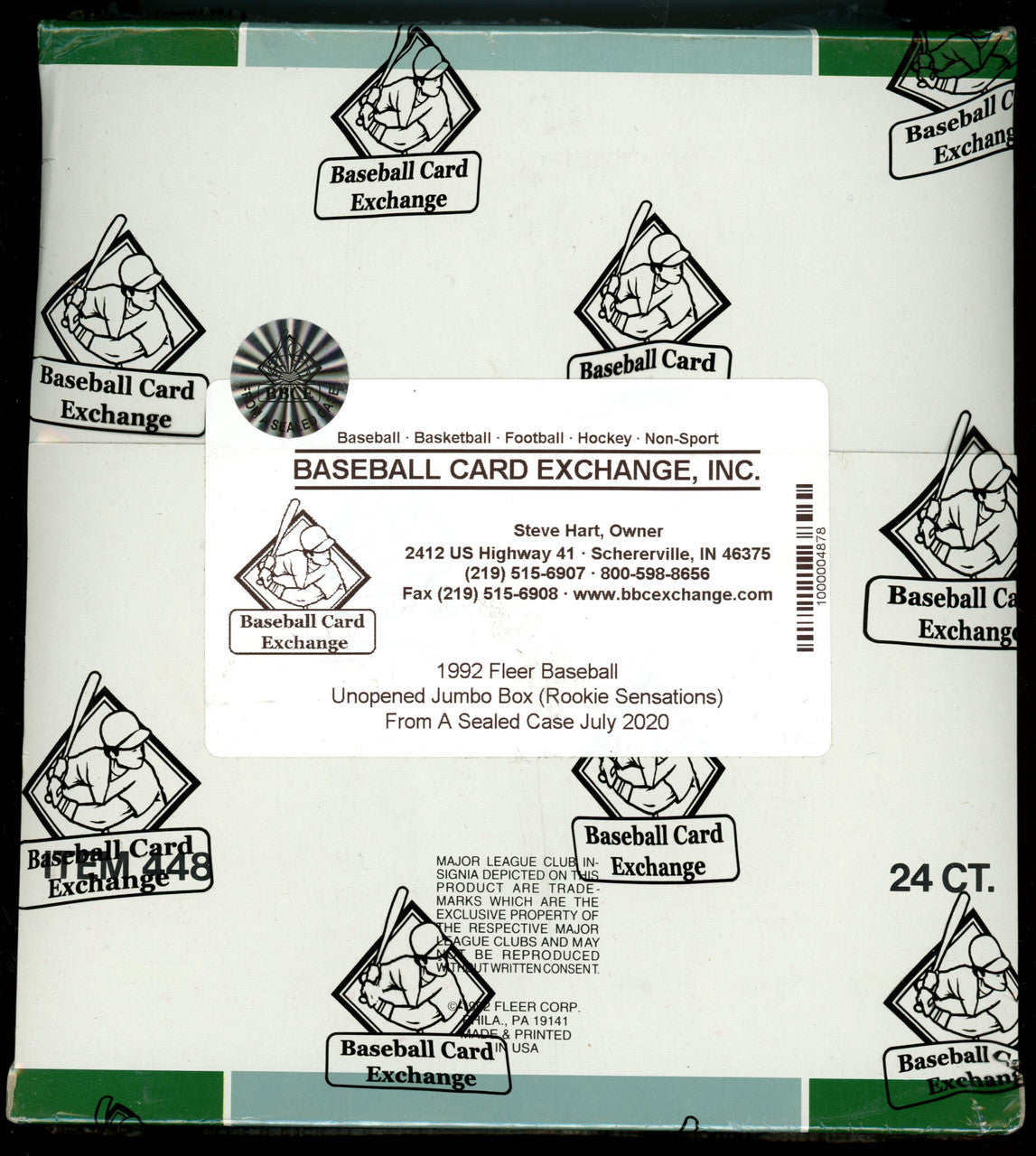 1992 Fleer Baseball Jumbo Box FASC BBCE Wrapped and Sealed
