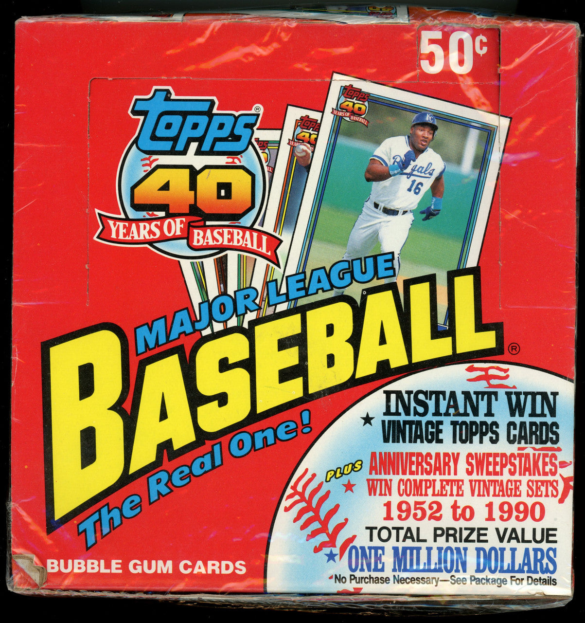 1991 Topps Baseball Alternate Wrap Box 36 Packs Factory Sealed