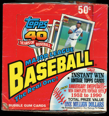 1991 Topps Baseball Alternate Wrap Box 36 Packs Factory Sealed