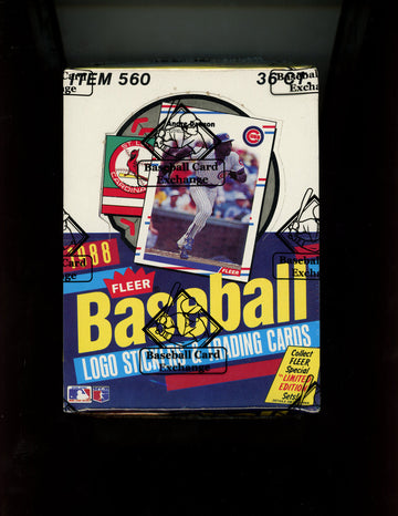 1988 Fleer Baseball Wax Box BBCE Wrapped and Sealed