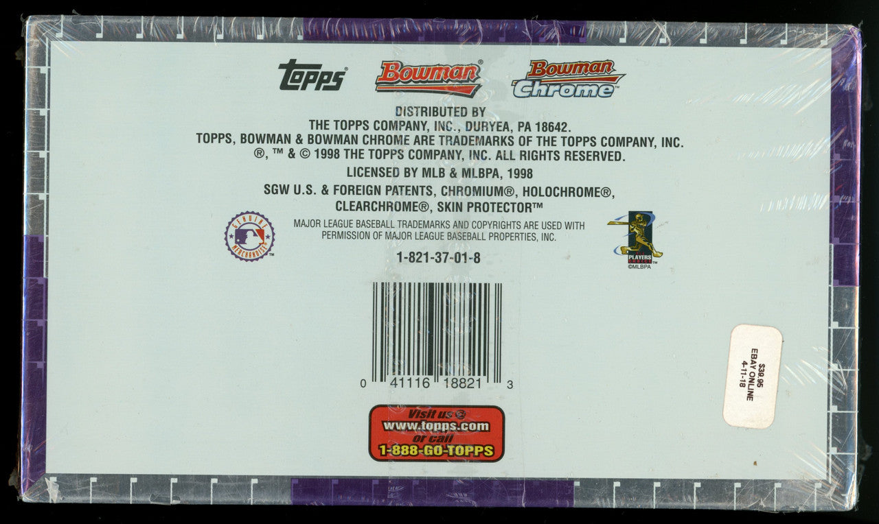 1998 Bowman Chrome Series 1 Baseball Hobby Box Factory Sealed