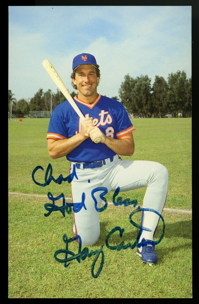 Gary Carter Signed Autographed New York Mets Fan Mail Postcard