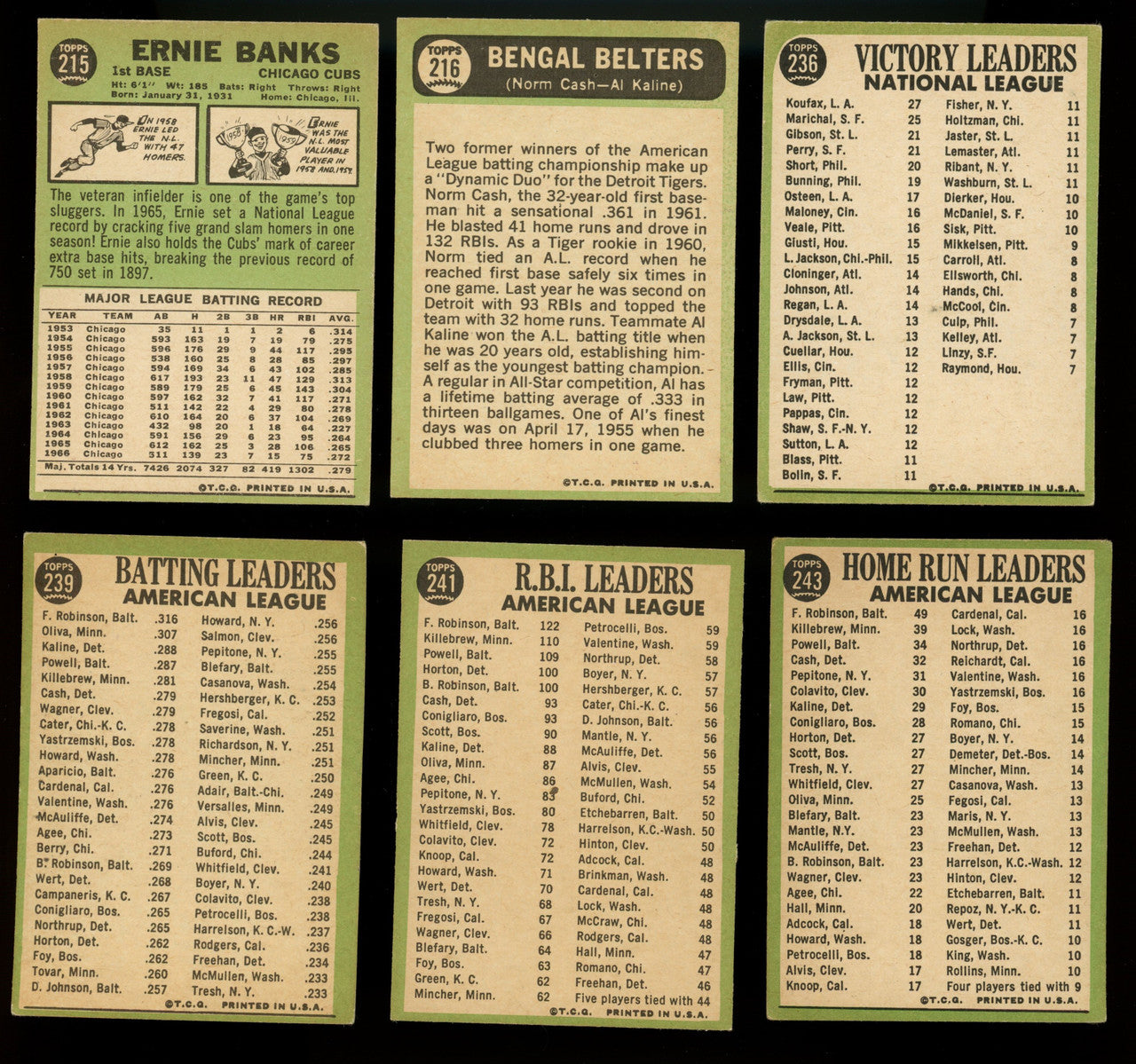 1967 Topps Baseball Lot of 215 Different w/ Stars VG/EX Overall