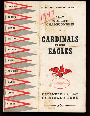 1947 NFL Cardinals vs. Eagles World's Championship Program