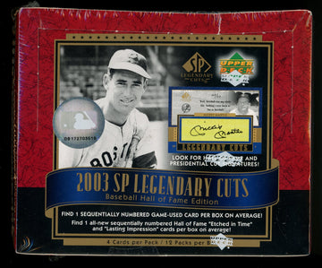 2003 SP Legendary Cuts Baseball Hobby Box Factory Sealed