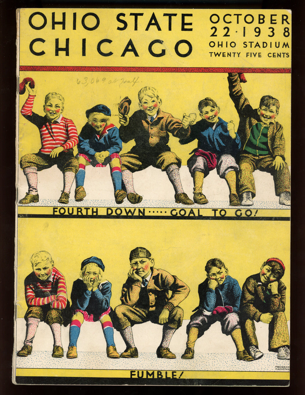 1938 Ohio State vs Chicago Football Program / Frederick Machetanz Cover