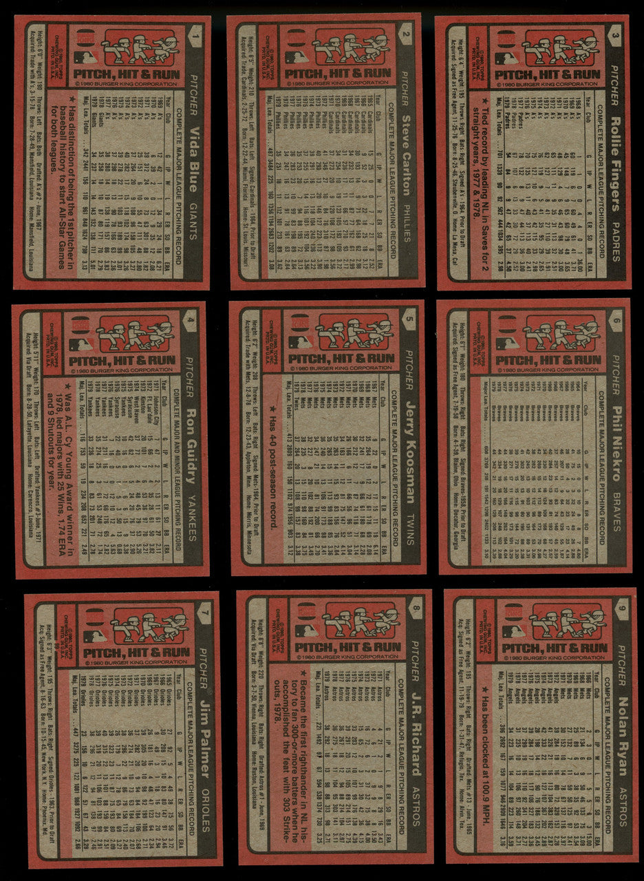 1980 Topps Burger King Baseball Complete Set (33) W/ Checklist NM