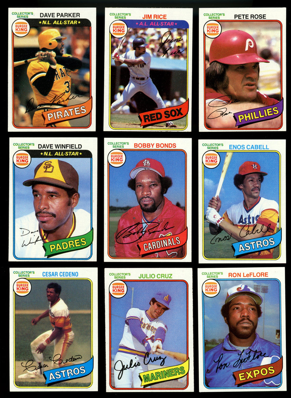 1980 Topps Burger King Baseball Complete Set (33) W/ Checklist NM
