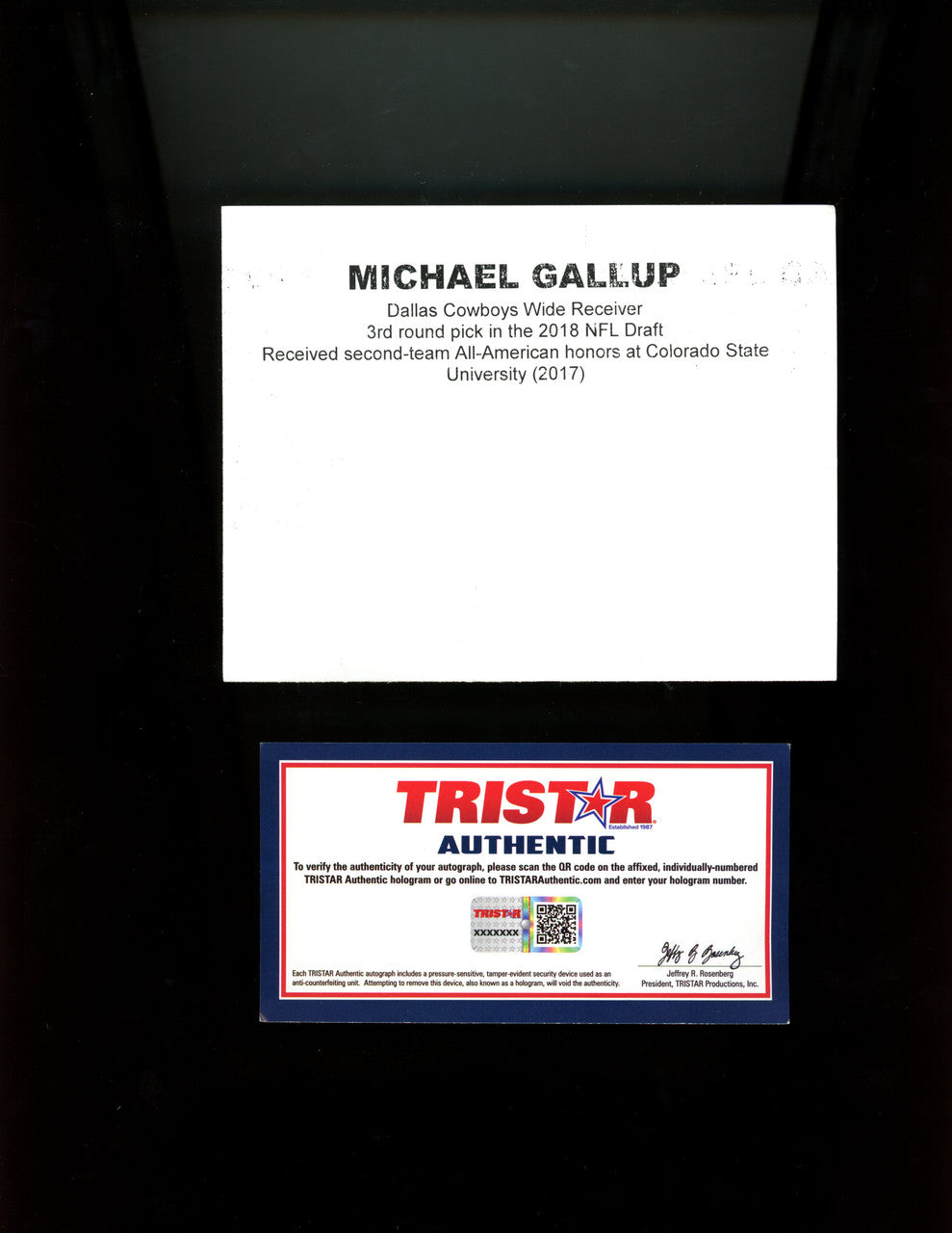 Michael Gallup Dallas Cowboys Signed Authentic Full Size Helmet Tristar
