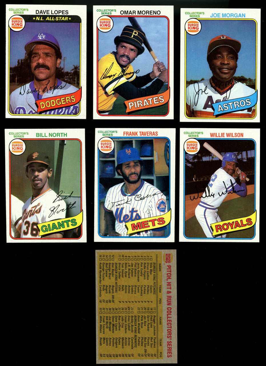 1980 Topps Burger King Baseball Complete Set (33) W/ Checklist NM
