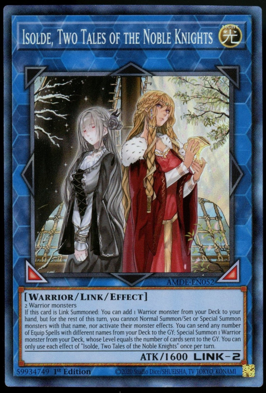 Yugioh Isolde, Two Tales Of The Noble Knights 1st Ed Collector's Rare AMDE-EN052
