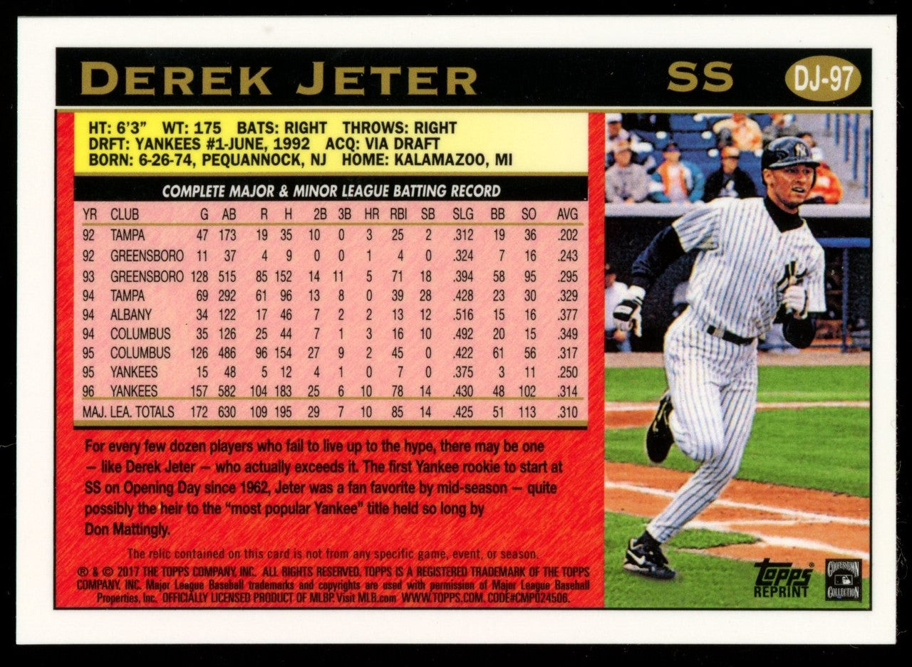 2017 Topps Derek Jeter 1997 Game-Used Jersey #DJ-97