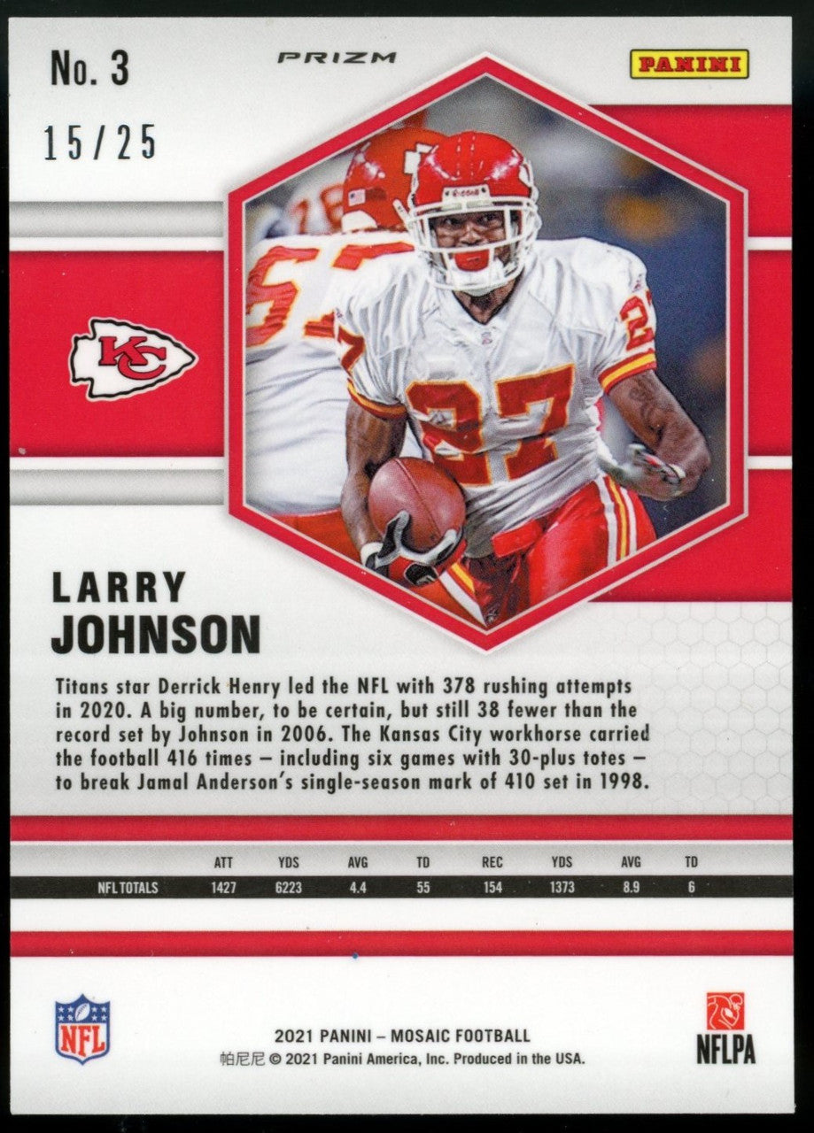 2021 Mosaic Larry Johnson Orange Fluoresence 15/25 #3