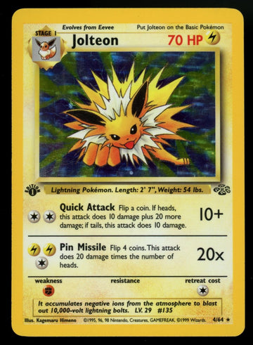Pokemon Jolteon 1st Edition Jungle Holo #4/64