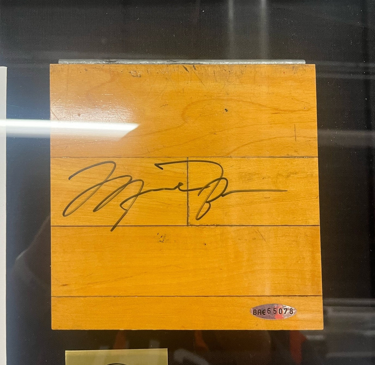 Michael Jordan Signed Autographed Floor Piece w/ Photo UDA Framed /1000