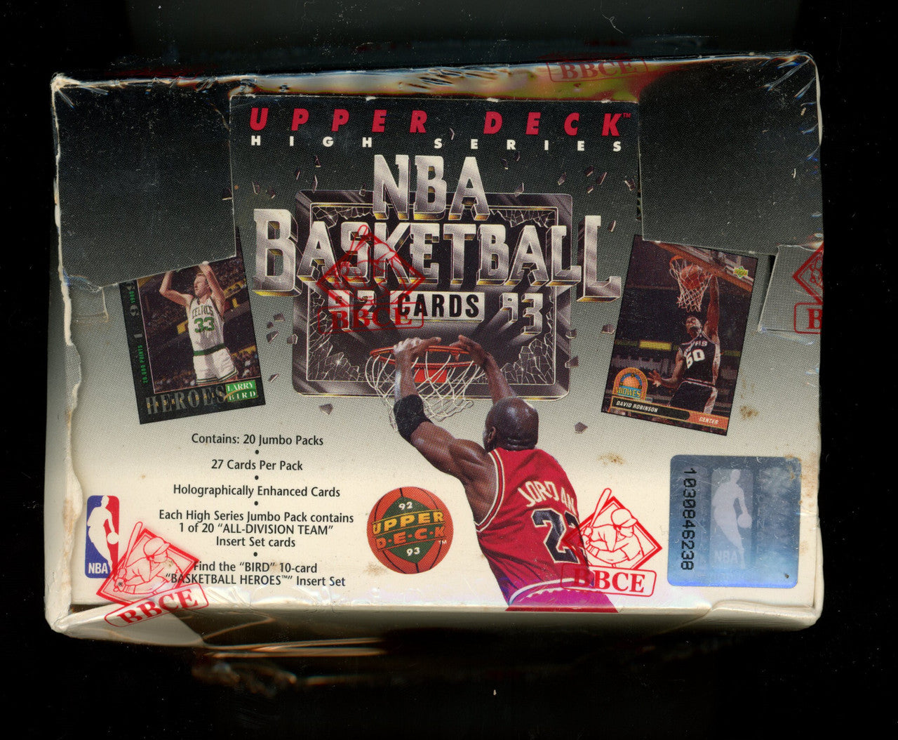 1992/93 Upper Deck High Series Basketball Jumbo Box BBCE Wrapped
