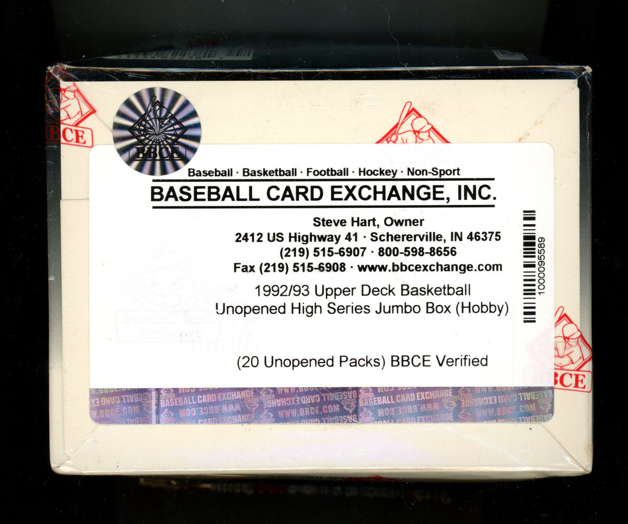 1992/93 Upper Deck High Series Basketball Jumbo Box BBCE Wrapped