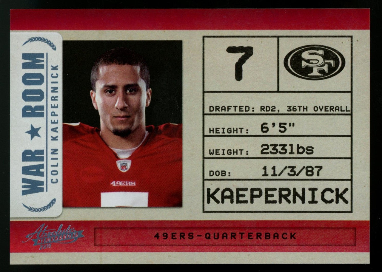 2011 Absolute Memorabilia Colin Kaepernick War Room RC /50 #5