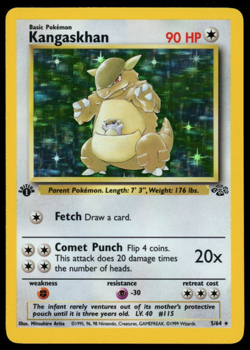 Pokemon Kangaskhan 1st Edition Jungle Holo #5/64