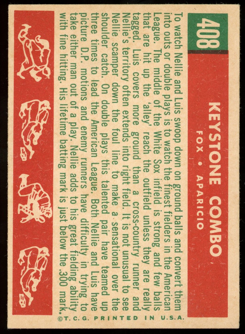 1959 Topps Keystone Combo Fox/Aparicio #408 EX/MT-NM