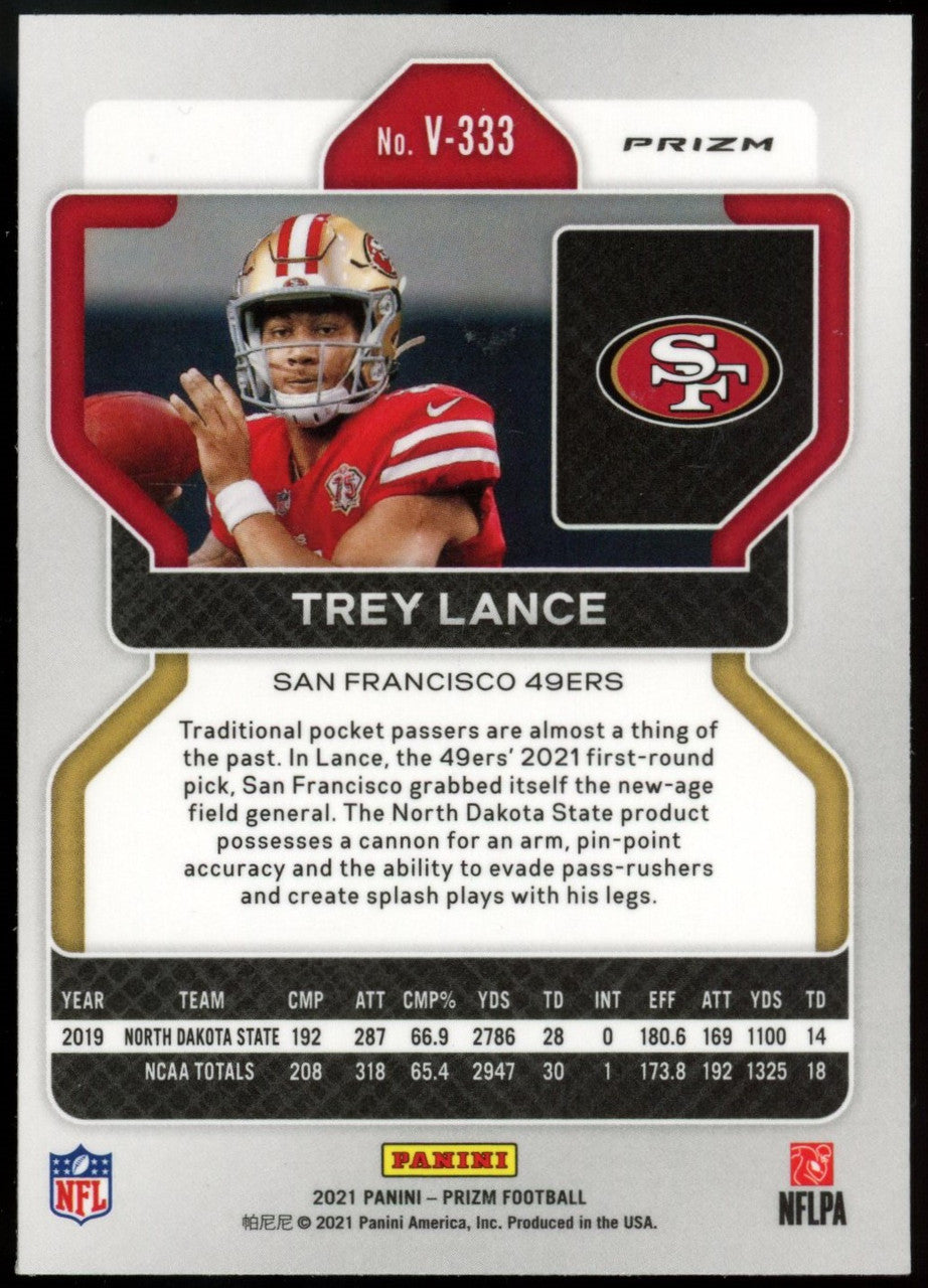 2021 Prizm Trey Lance Silver Prizm RC Variation #V-333