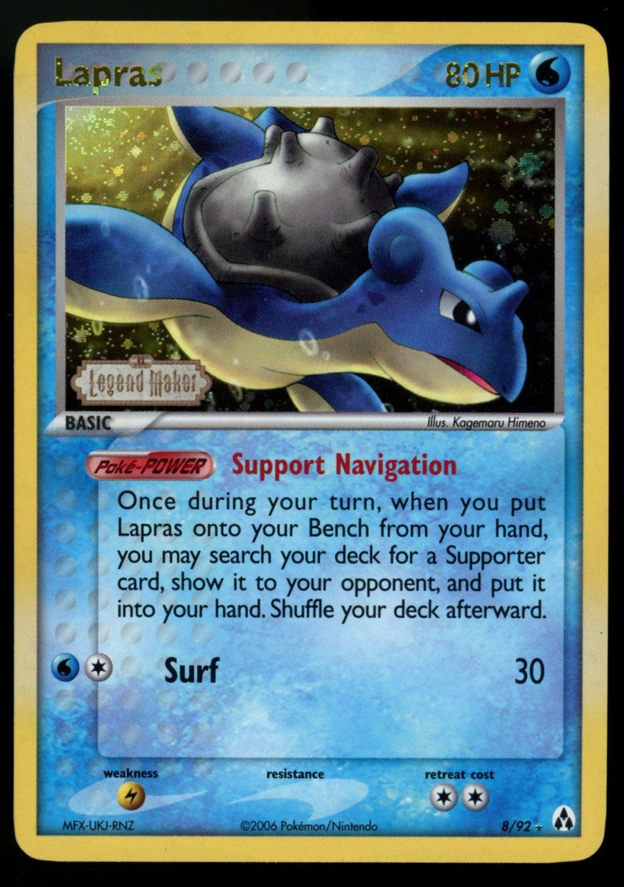 Pokemon Lapras (EX Legend Maker Stamp) Holo #8/92