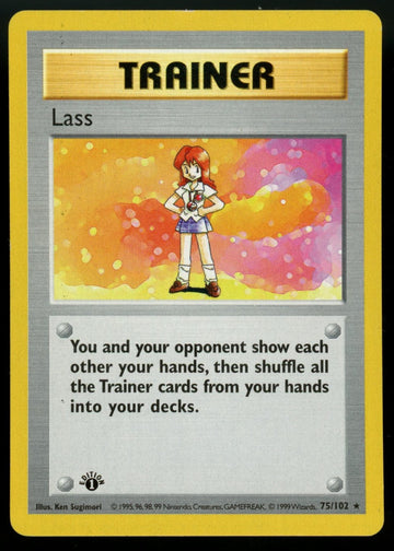 Pokemon Lass 1st Edition Base Set Shadowless #75/102
