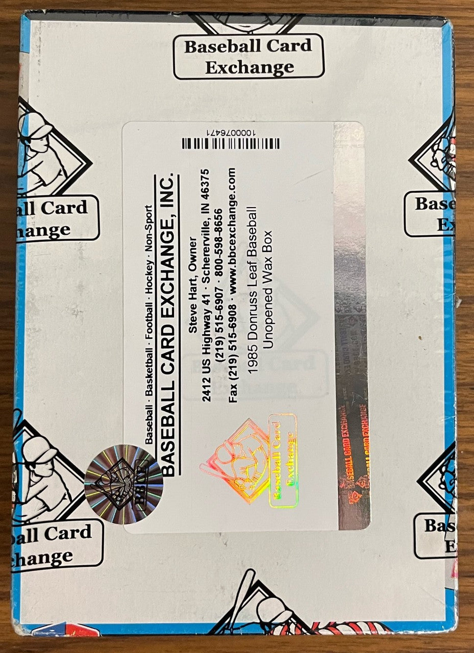 1985 Leaf Baseball Wax Box BBCE Wrapped And Sealed