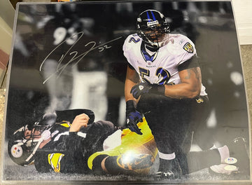 Ray Lewis Signed Autographed 16x20 Photo PSA Framed