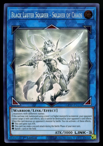 Yugioh Black Luster Soldier-Soldier of Chaos 1st Ed Ghost Rare #GFTP-EN132 LP