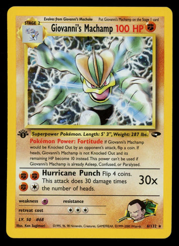 Pokemon Giovanni's Machamp Gym Challenge 1st Edition Holo #6/132