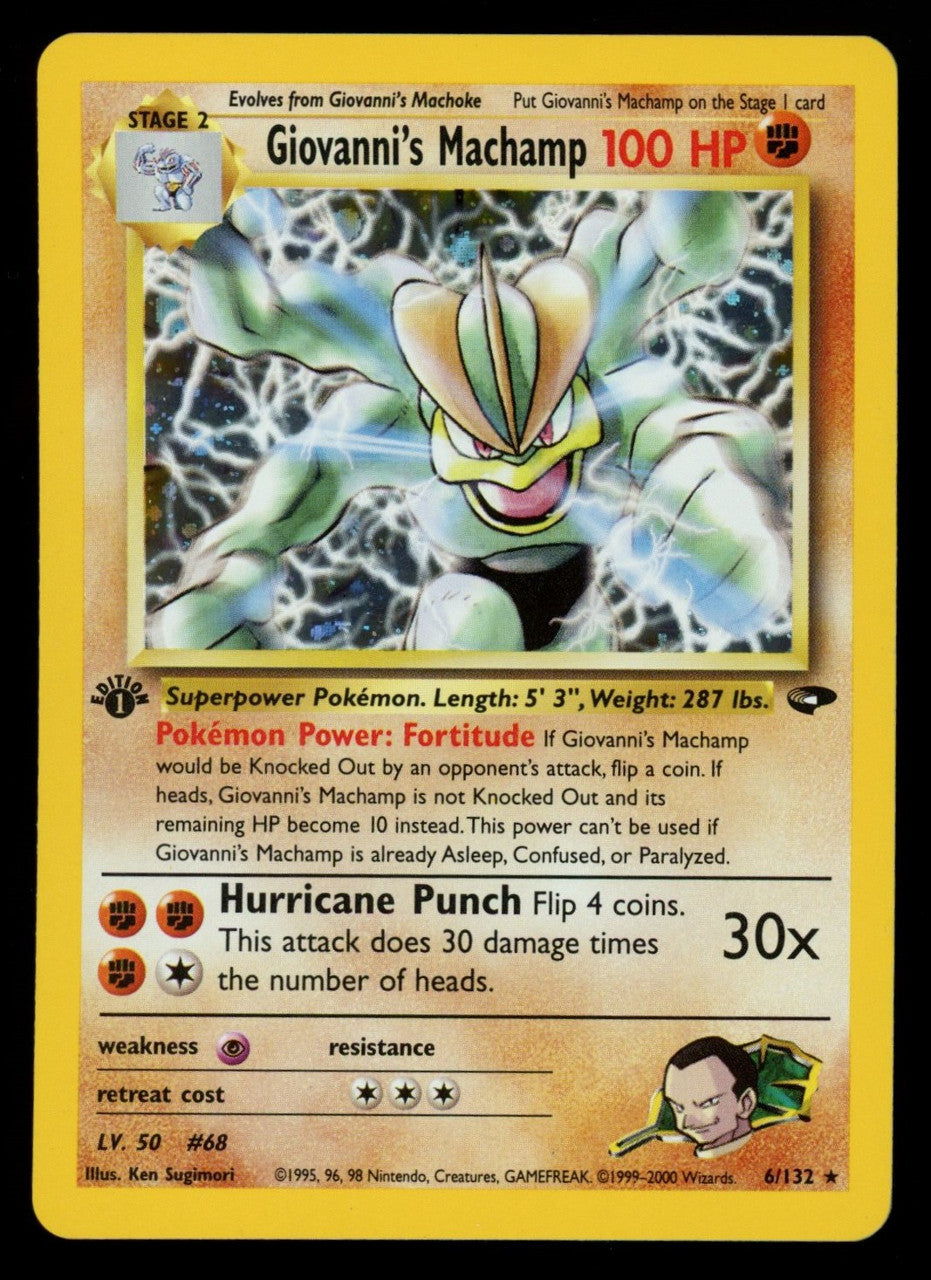 Pokemon Giovanni's Machamp Gym Challenge 1st Edition Holo #6/132