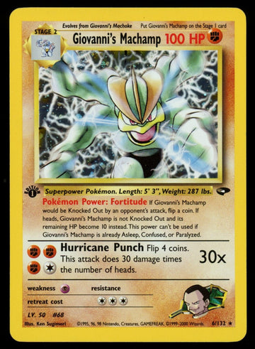 Pokemon Giovanni's Machamp Gym Challenge 1st Edition Holo #6/132 (B)