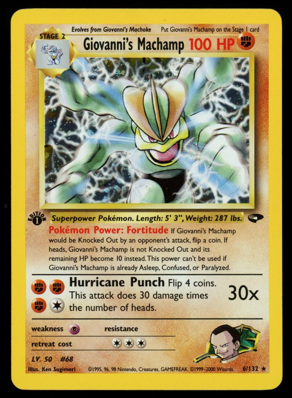 Pokemon Giovanni's Machamp Gym Challenge 1st Edition Holo #6/132 (B)